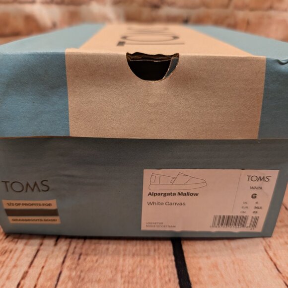 Tom's Alpargata Mallow Casual White Canvas Slip-On Shoes with Leopard Insole 6 - Picture 3 of 12